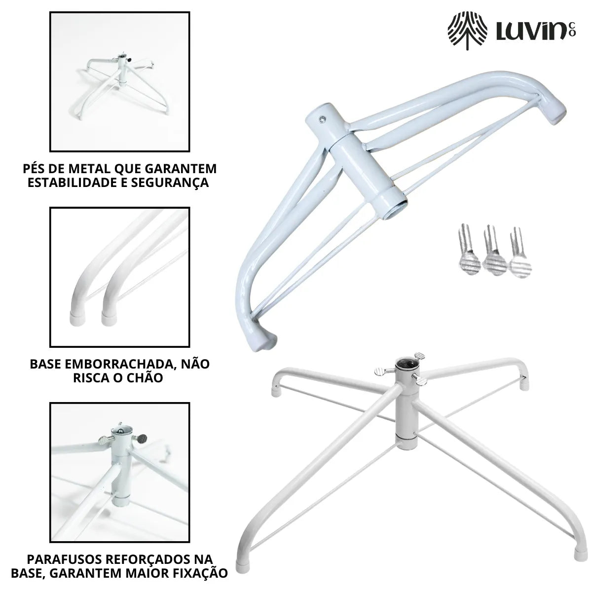 Árvore De Natal Pinheiro Nevada 1,50m 400 Galhos Premium Tradicional Grande Branca Cheia Neve Luxo Luvinco
