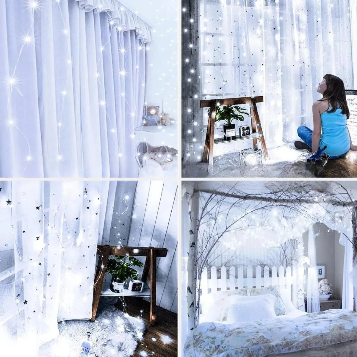 Cortina 300 Leds 3x3m Pisca Pisca USB IP44 8 Modos De Iluminação Luzes De Fada Decoração Natal Festa LuvinCo