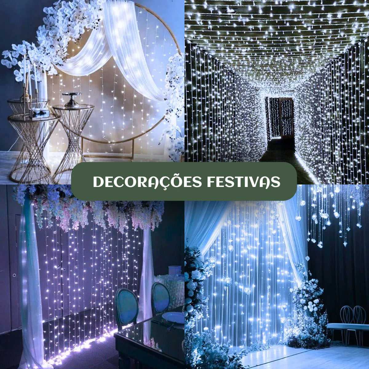 Cortina 300 Leds 3x3m Pisca Pisca USB IP44 8 Modos De Iluminação Luzes De Fada Decoração Natal Festa LuvinCo