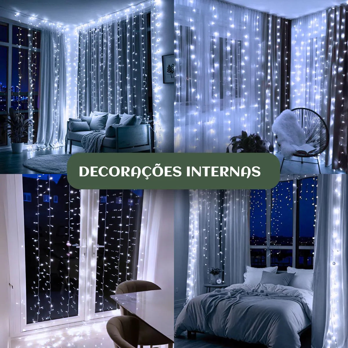 Cortina 300 Leds 3x3m Pisca Pisca USB IP44 8 Modos De Iluminação Luzes De Fada Decoração Natal Festa LuvinCo