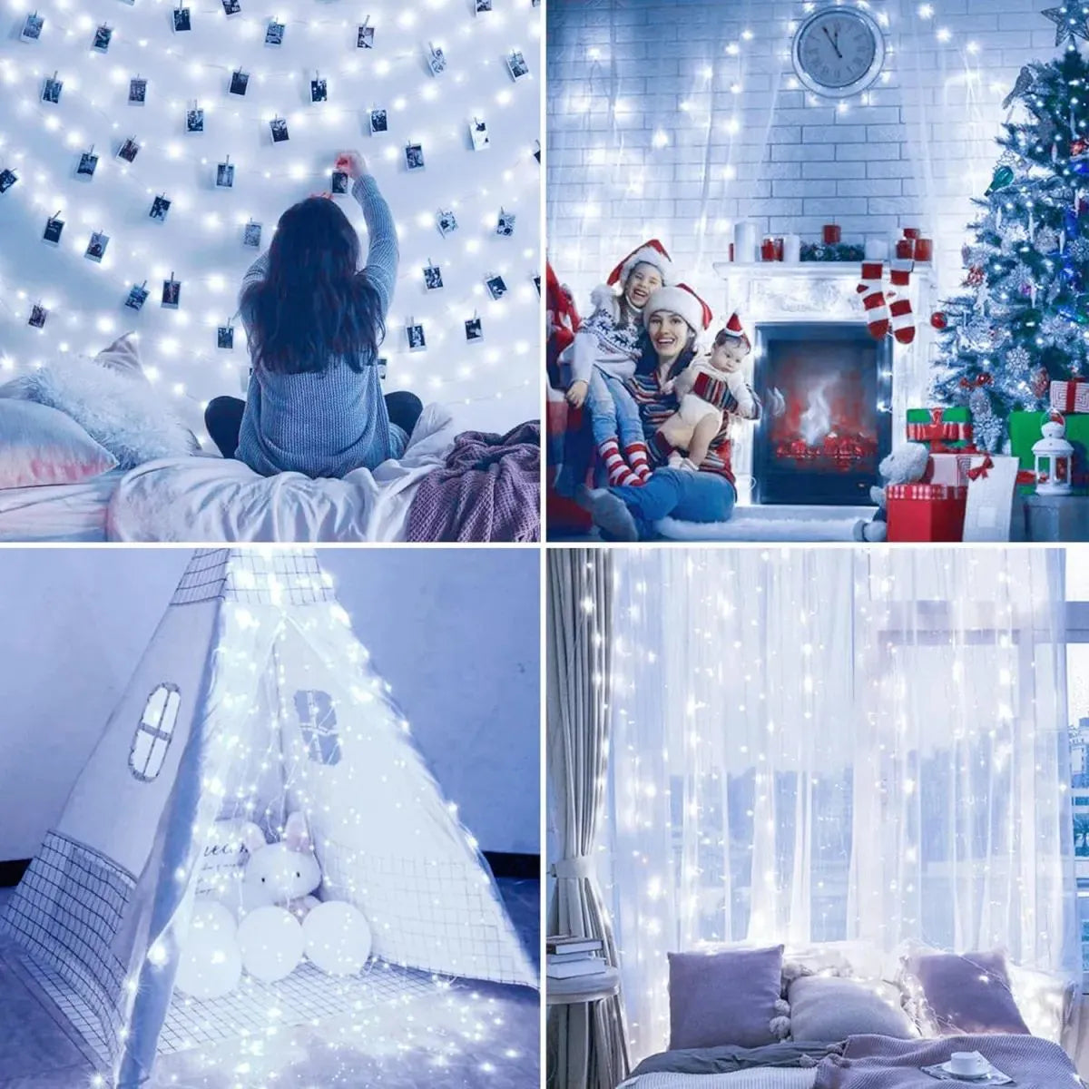 Cortina 300 Leds 3x3m Pisca Pisca USB IP44 8 Modos De Iluminação Luzes De Fada Decoração Natal Festa LuvinCo