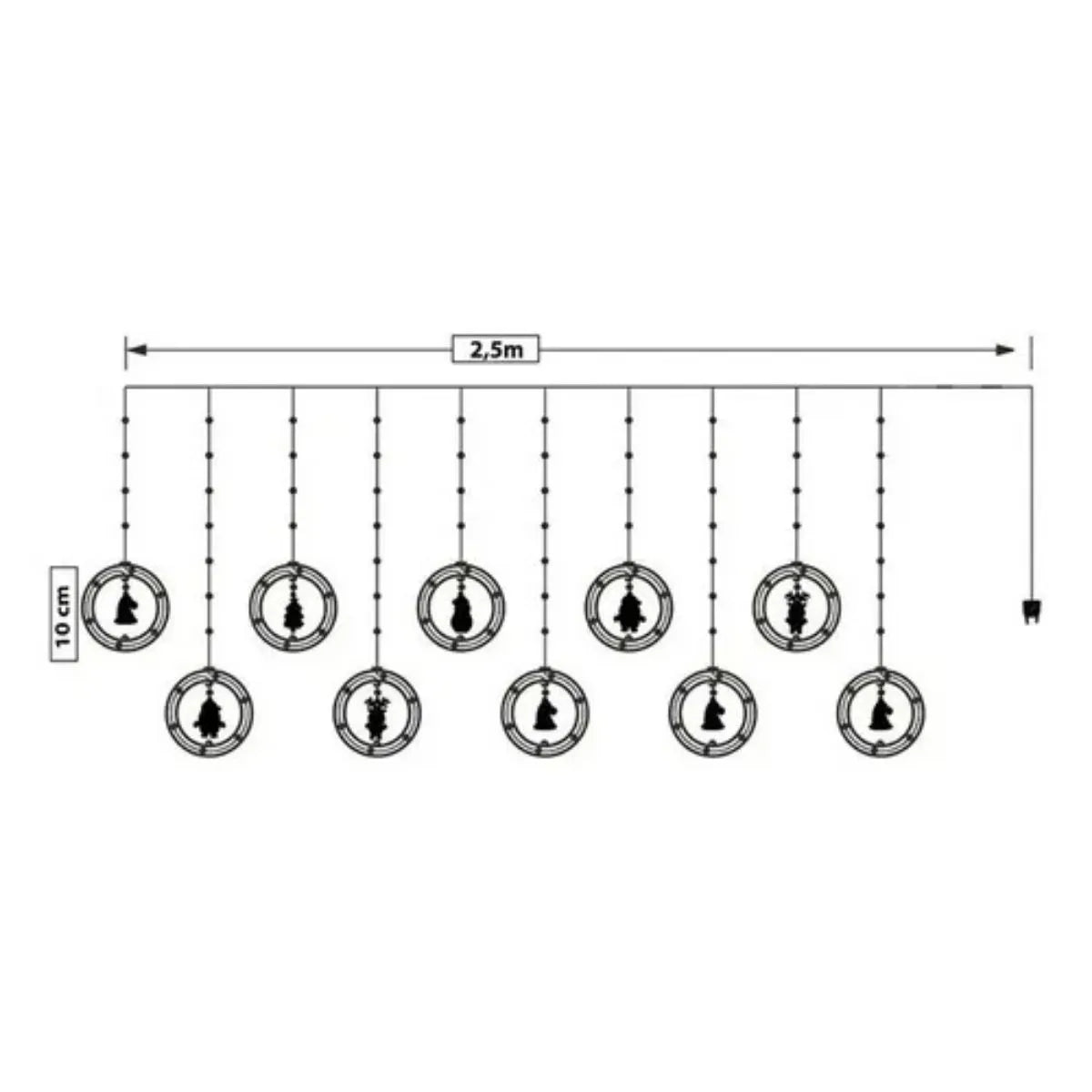 Pisca Cascata 130 Led IP65 Prova De Água 3,0m Cortina Varal Figura Decoração Natal Varal LuvinCo Bivolt