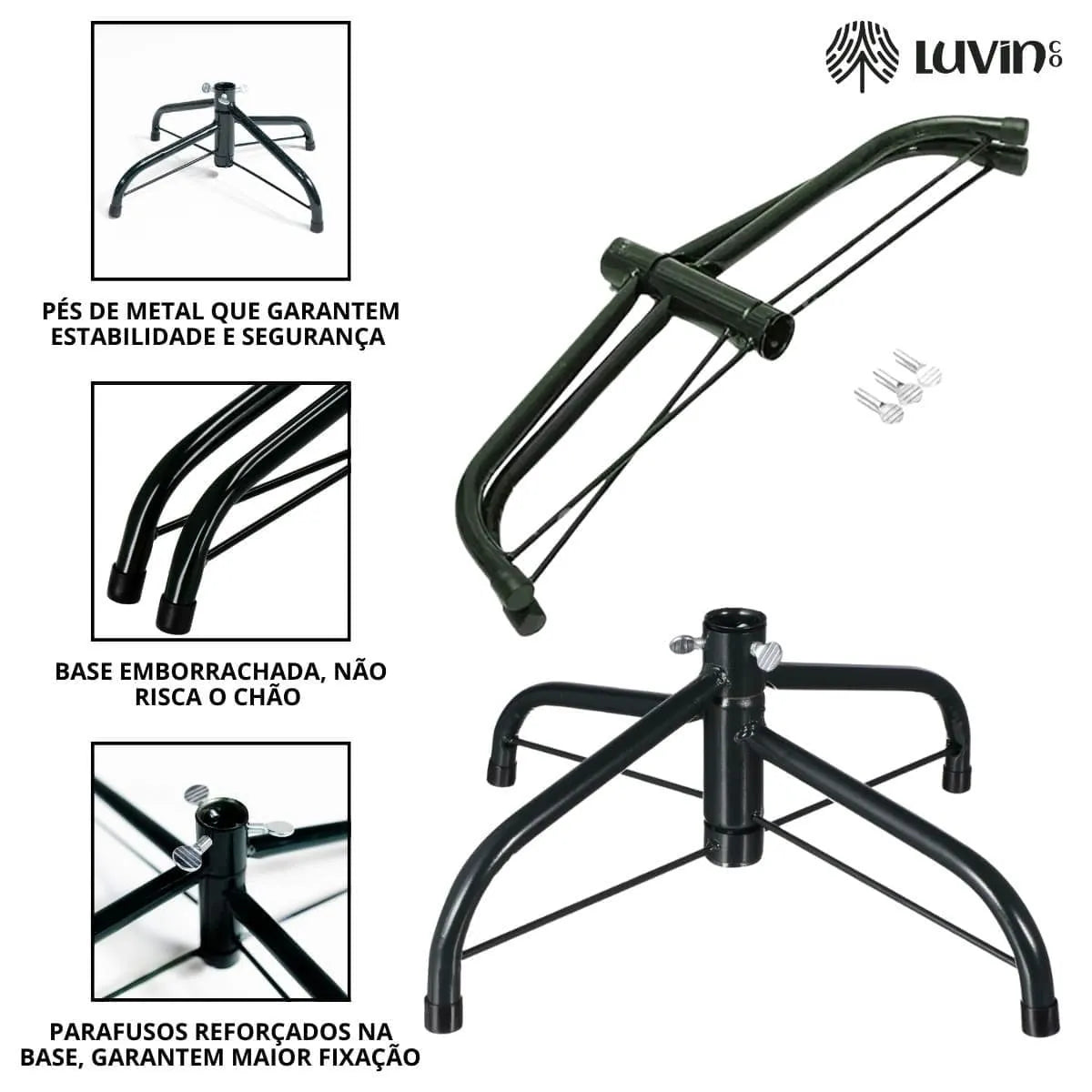 Árvore De Natal Pinheiro Canadense Luxo 2,10m 1200 Galhos Tradicional Verde Imperial Premium Grande Cheia Luvinco